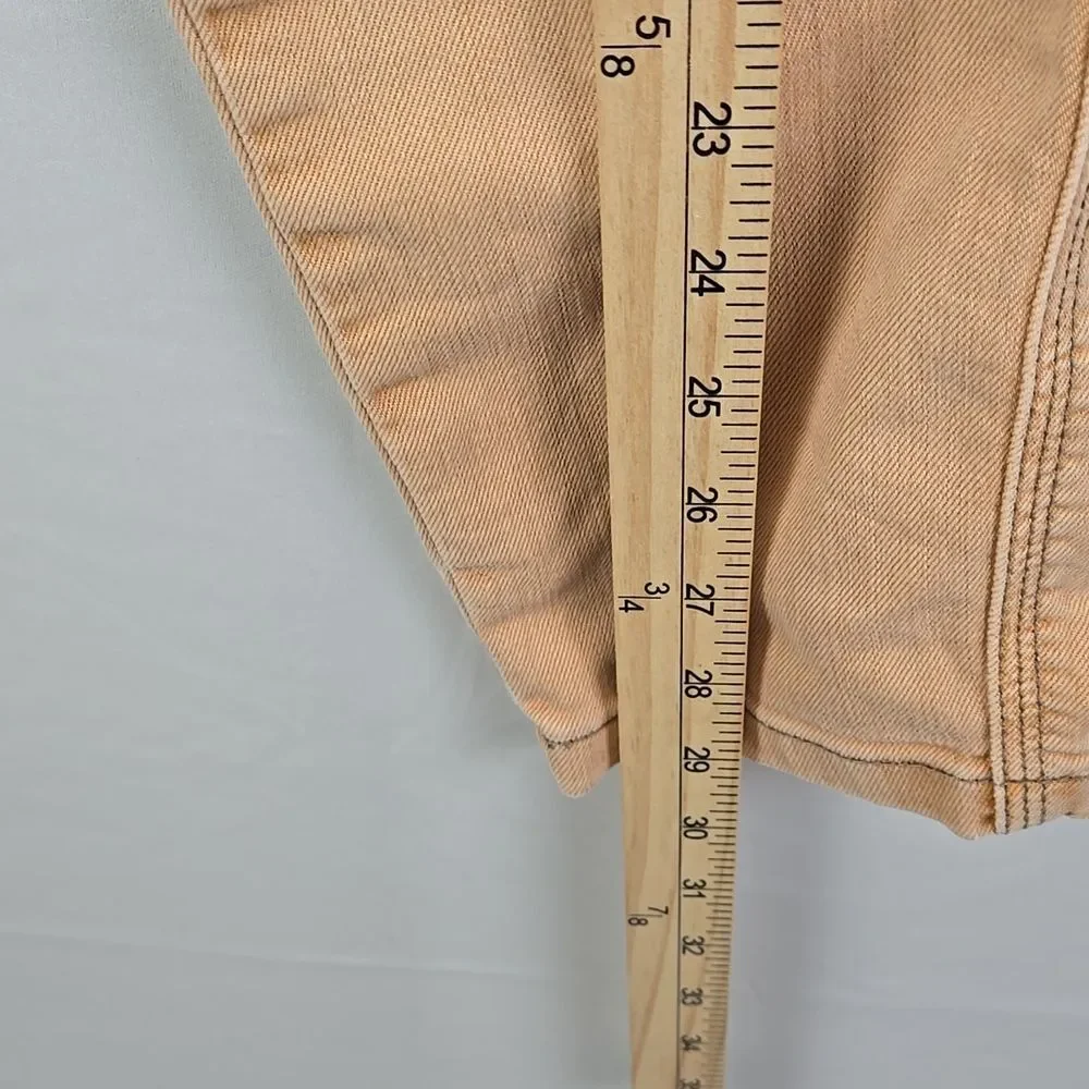 Free People Women's Tan‎ Low Rise Denim Jeans Tapered Spring Boho Skinny Sz 28